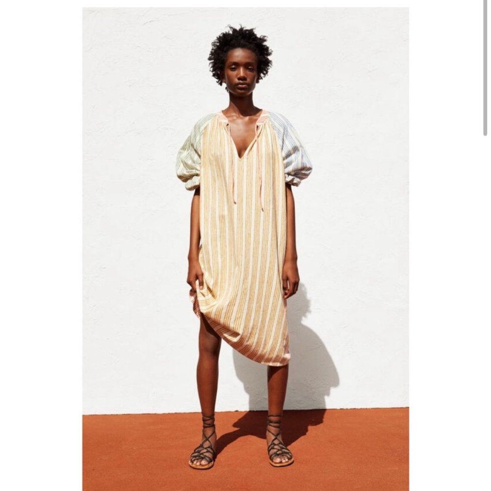 Zara Multicolored Striped Rustic Blogger Dress